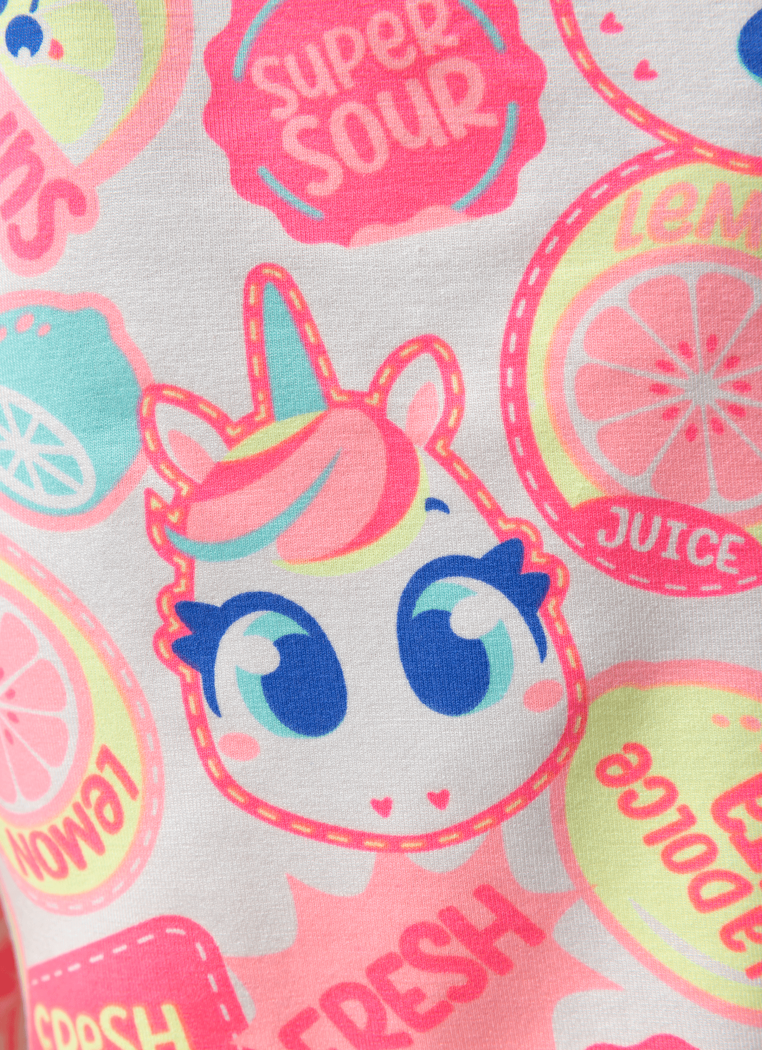 Pijama-Manga-Curta-Viscolycra-Feminino-Unicornio-Frutas