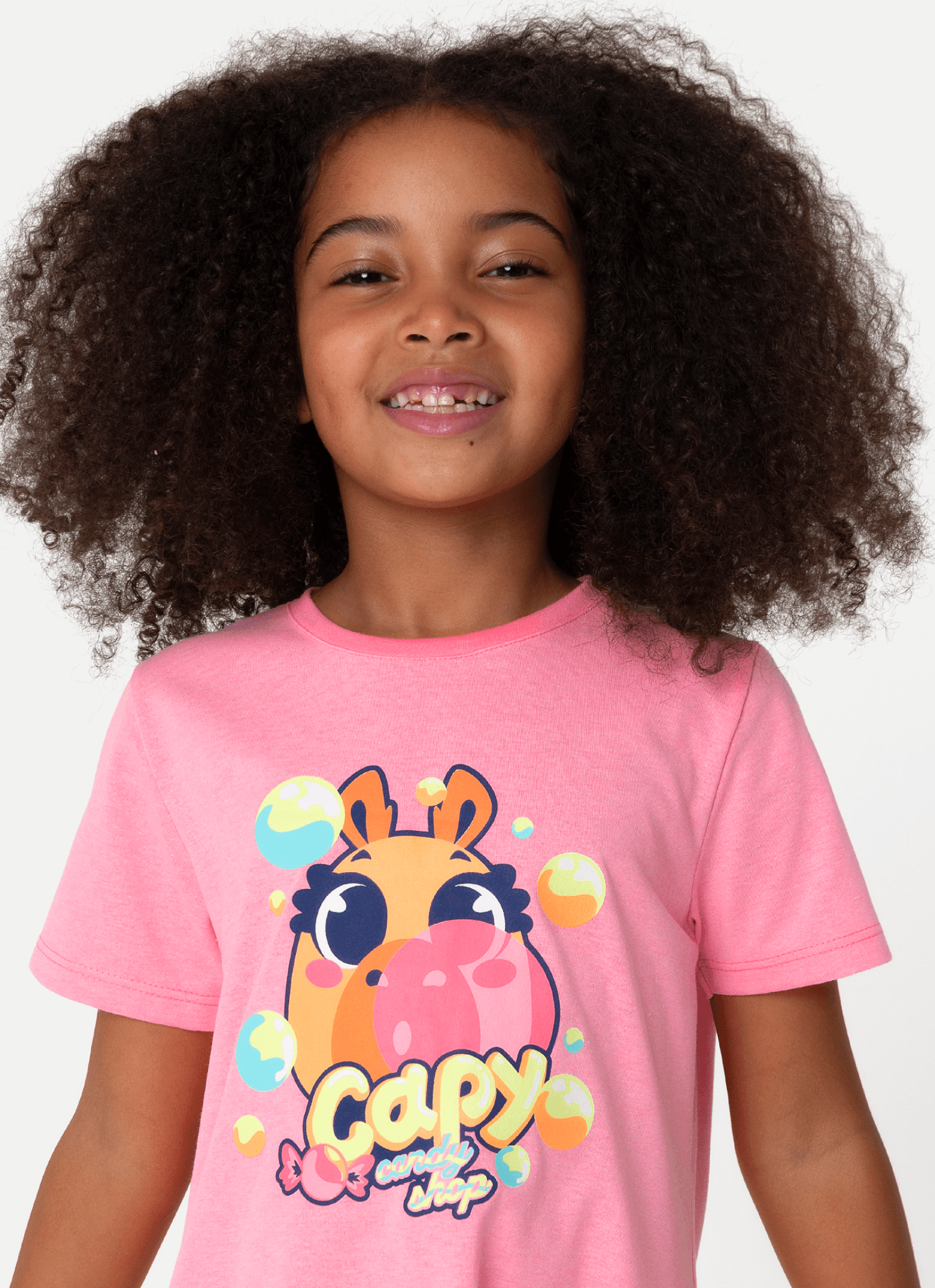 Camisola-Manga-Curta-Menina-Capy-Chiclete