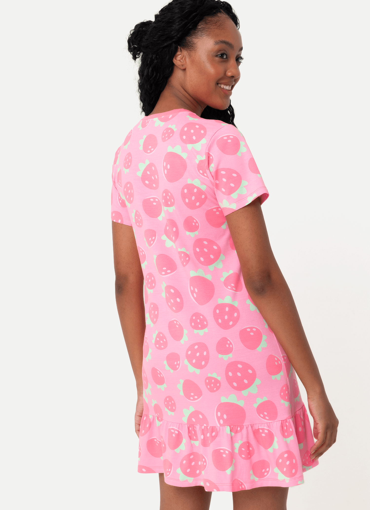 Camisola-Manga-Curta-Viscolycra-Feminina-Morangos