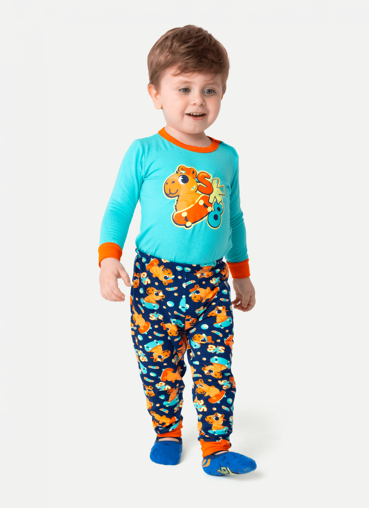 Pijama-Manga-Longa-Viscolycra-Bebe-Menino-Capivara-Skate