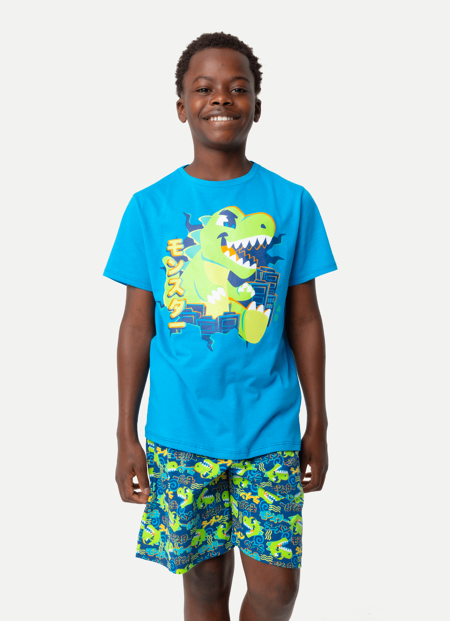 Pijama-Manga-Curta-Algodao-Menino-Teen-Dinozilla