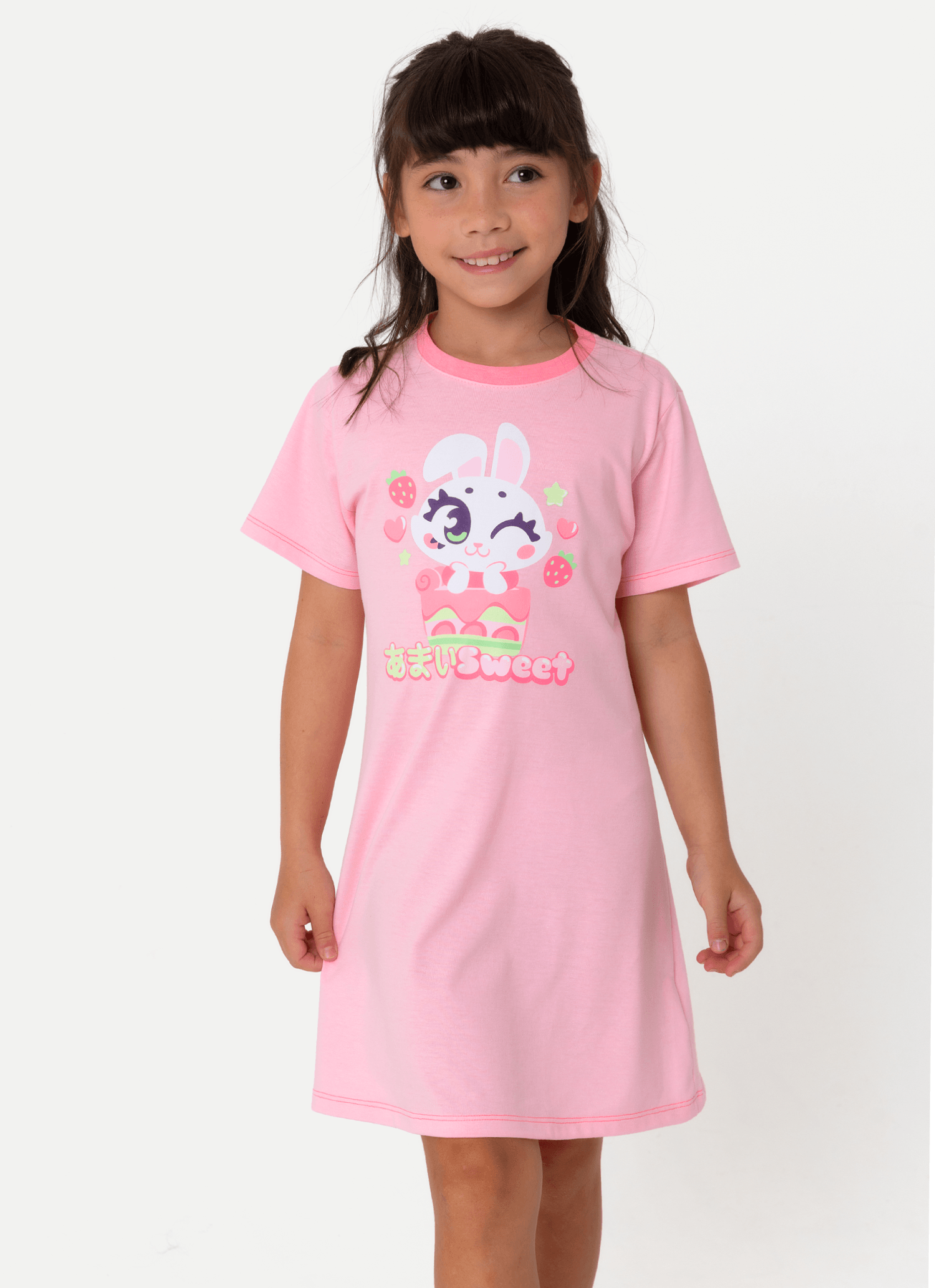 Camisola-Manga-Curta-Algodao-Menina-Coelha-Romantica