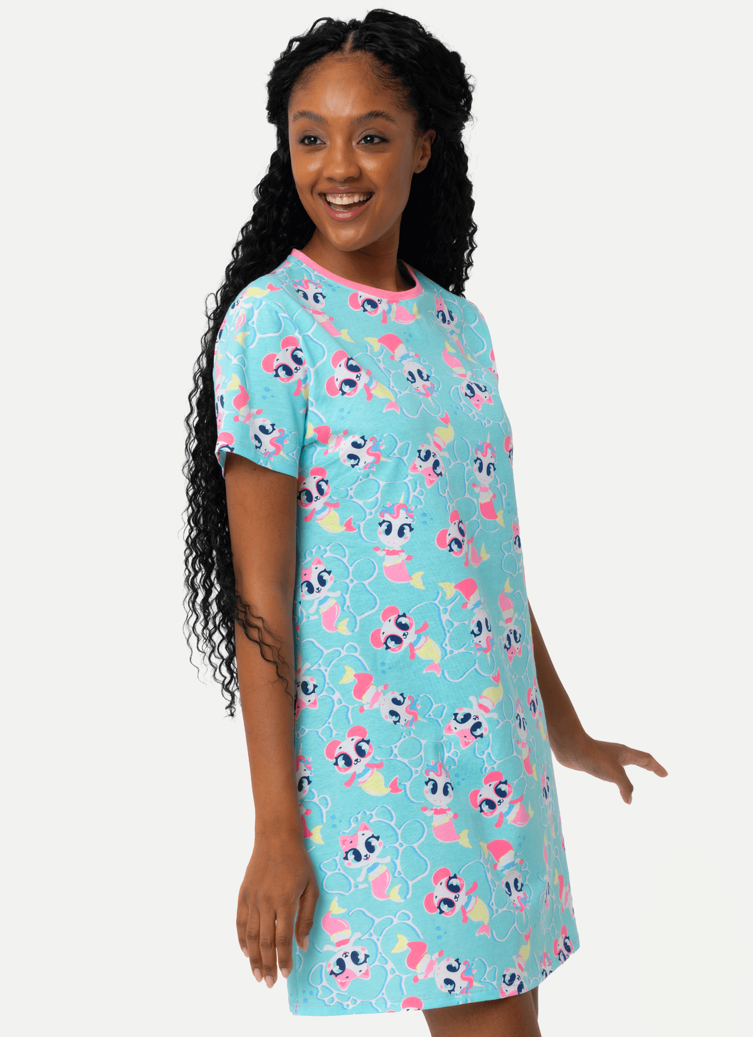 Camisola-Manga-Curta-Algodao-Feminina-Multibichos-Sereia