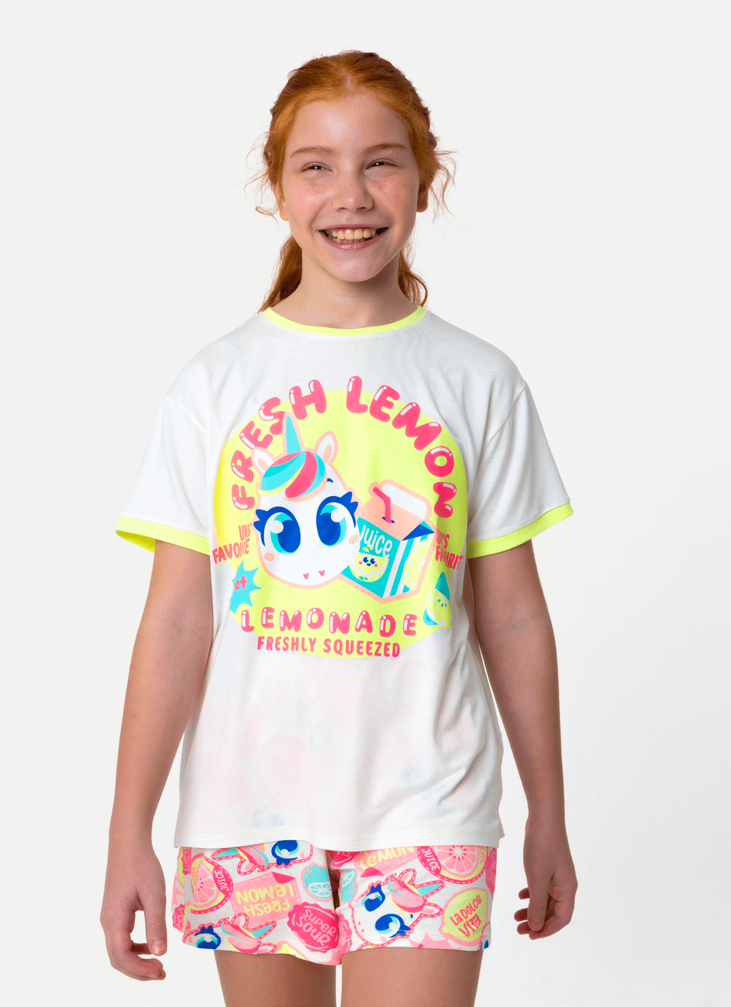 Pijama-Manga-Curta-Viscolycra-Menina-Teen-Unicornio-Frutas