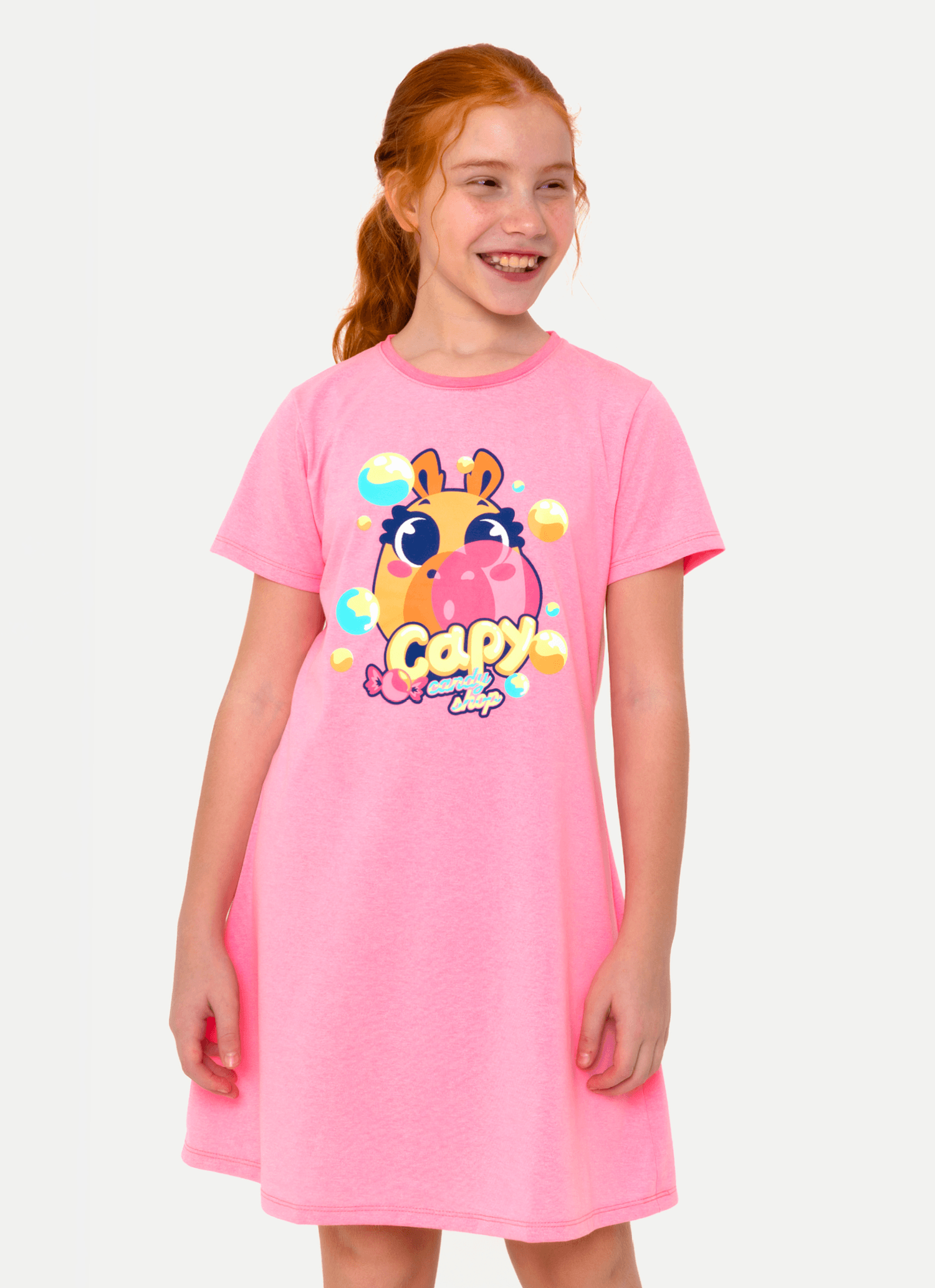 Camisola-Manga-Curta-Algodao-Menina-Teen-Capy-Chiclete