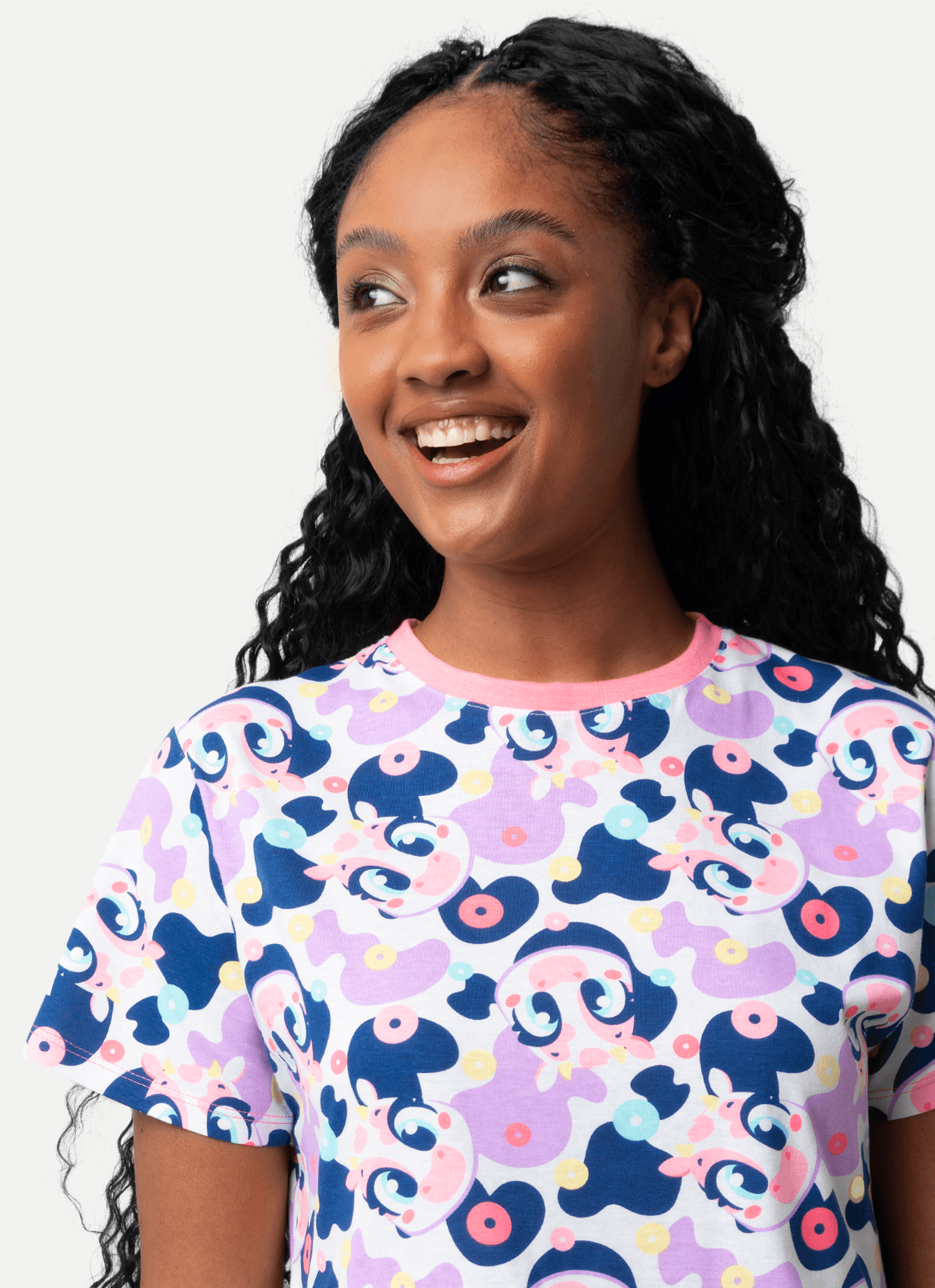 Camisola-Manga-Curta-Algodao-Feminina-Vaca-Cereal