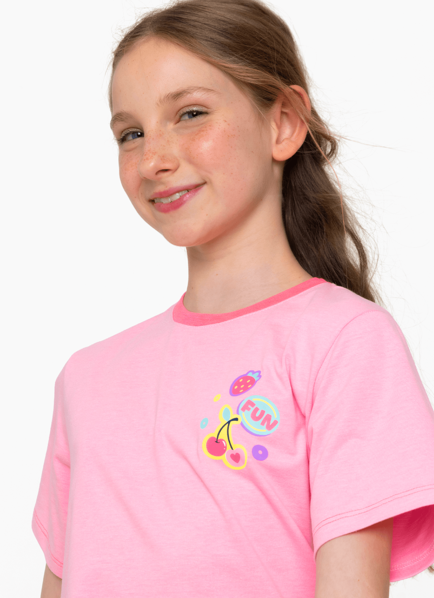 Pijama-Manga-Curta-Algodao-Menina-Teen-Cereja