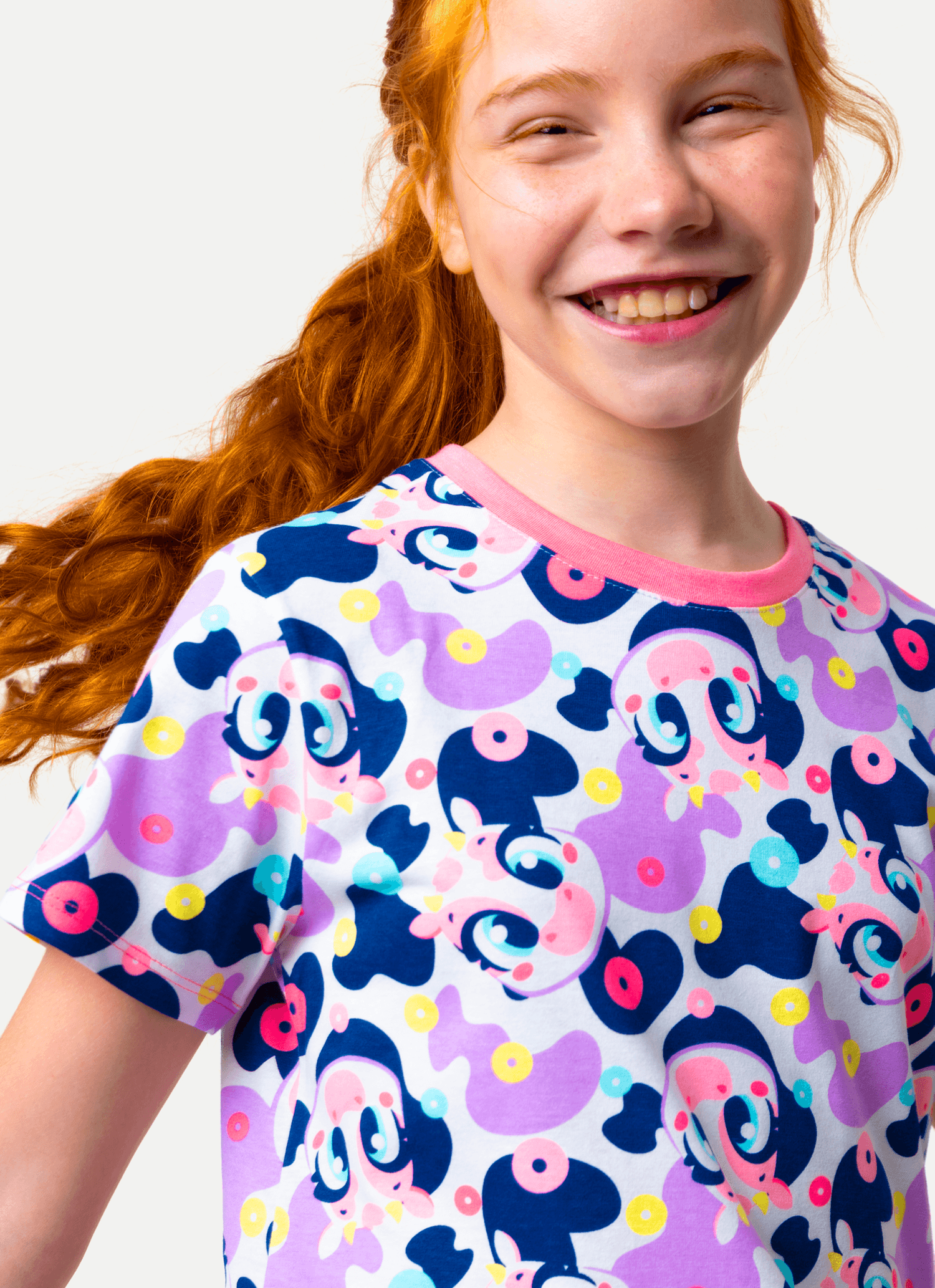 Camisola-Manga-Curta-Algodao-Menina-Teen-Vaca-Cereal