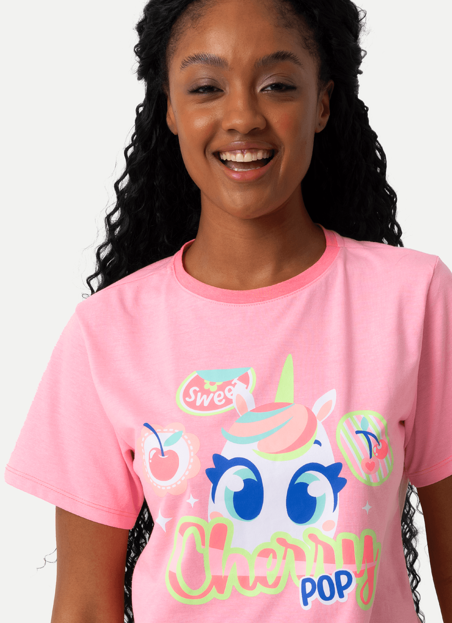 Pijama-Manga-Curta-Feminino-Unicornio-Frutas