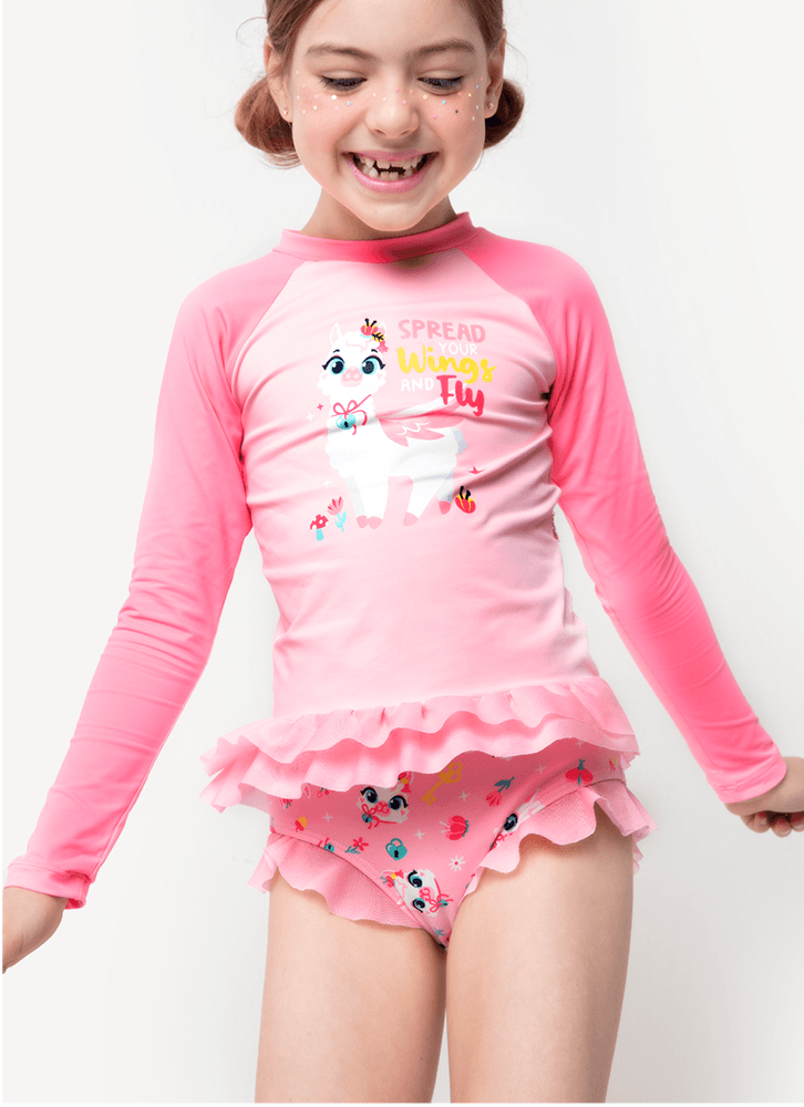 Camiseta-Manga-Longa-Com-Protecao-Solar-Menina-Lhama-Secrets