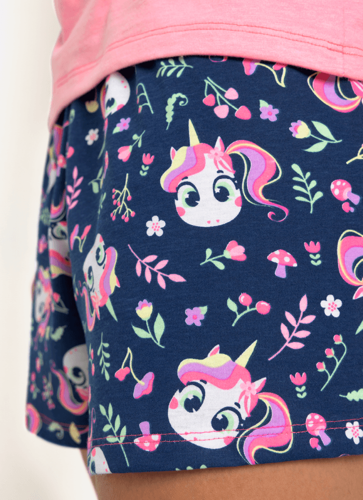 Pijama-Manga-Curta-Feminino-Unicornio-Encantada