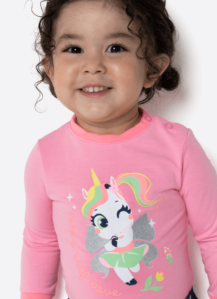 Pijama-Manga-Longa-Viscolycra-Bebe-Menina-Unicornio-Encantada