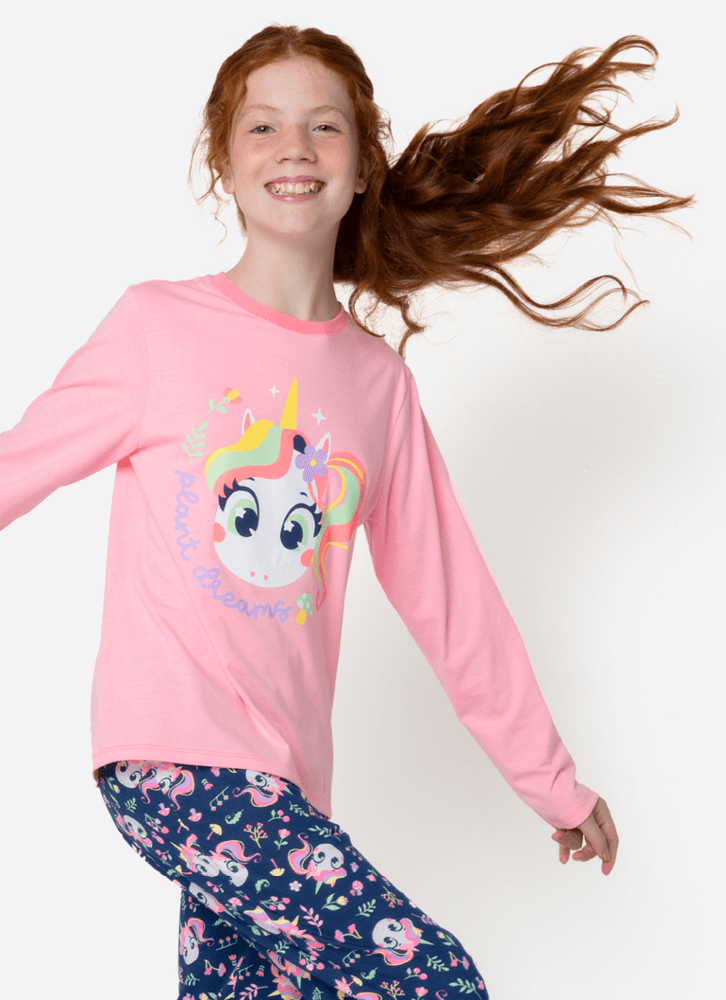 Pijama-Manga-Longa-Menina-Teen-Unicornio-Encantada