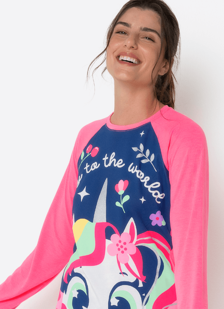 Pijama-Manga-Longa-Feminino-Unicornio-Encantada