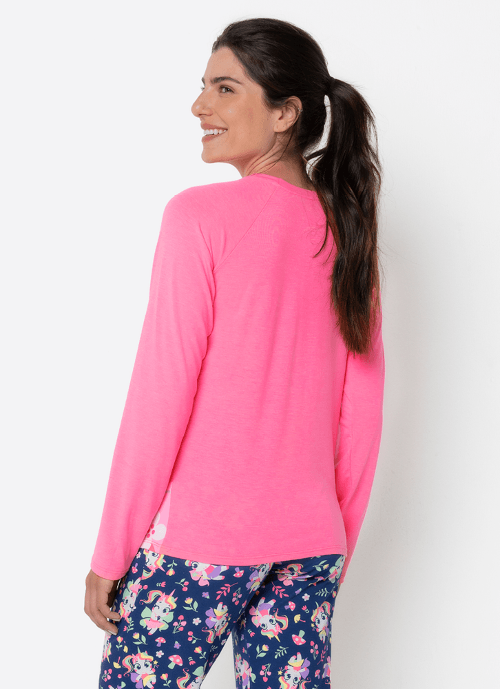 Pijama-Manga-Longa-Feminino-Unicornio-Encantada