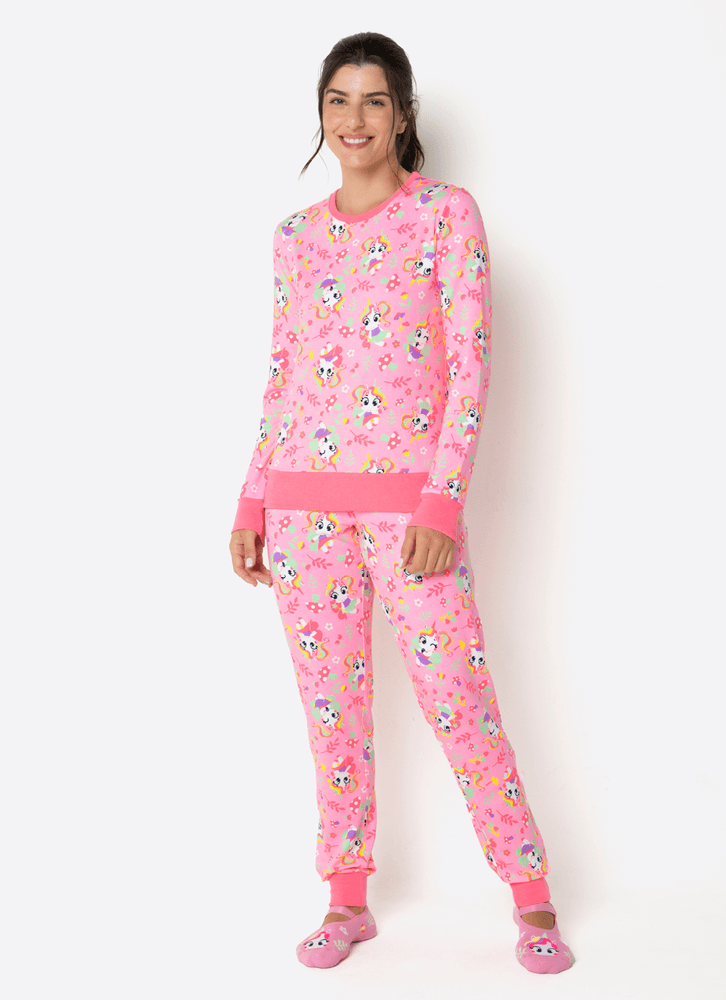 Pijama-Manga-Longa-Feminino-Unicornio-Encantada