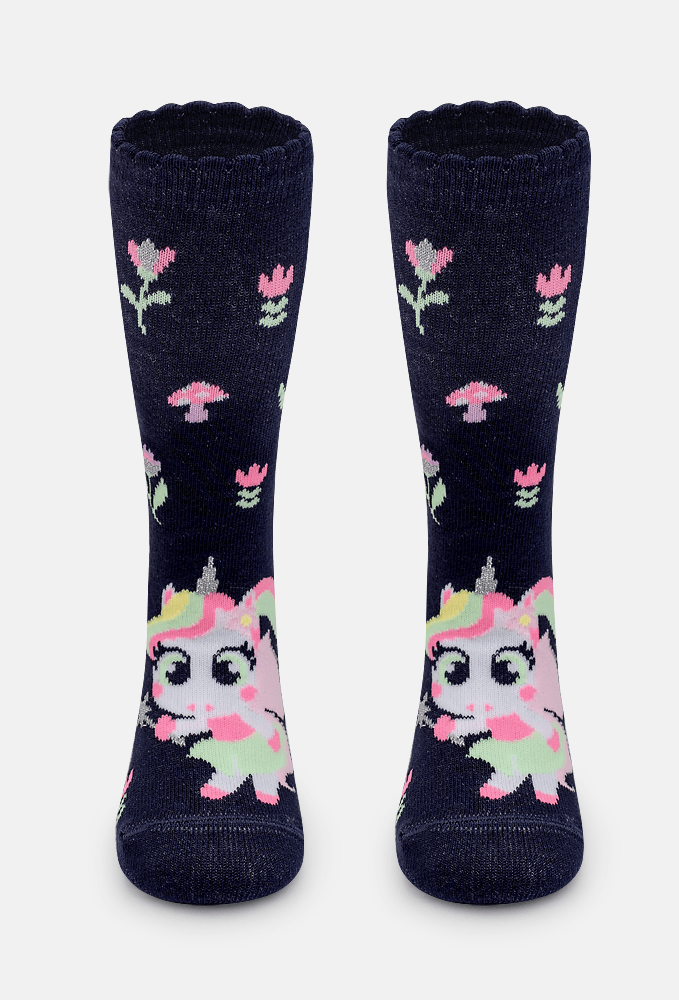 Meia-Cano-3-4-Bebe-Menina-Unicornio-Encantada
