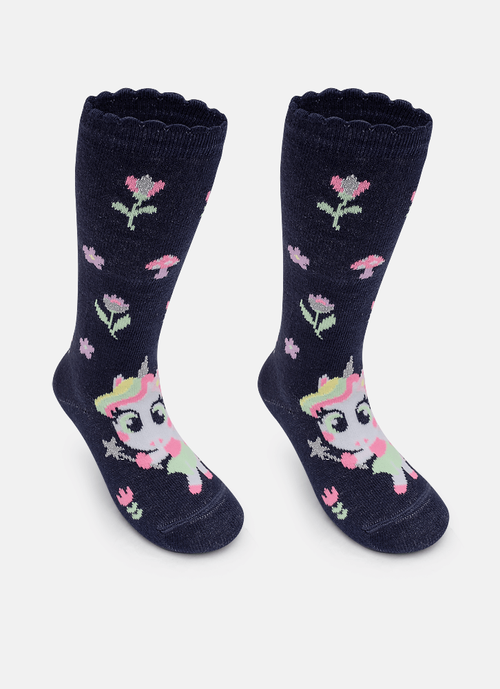 Meia-Cano-3-4-Bebe-Menina-Unicornio-Encantada