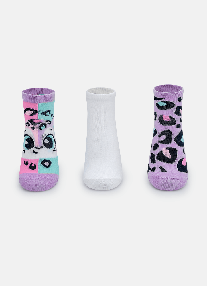 Kit-Com-3-Meias-Cano-Curto-Menina-Onca-Fantastica