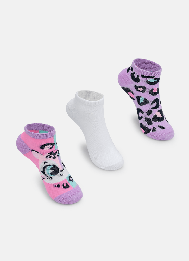 Kit-Com-3-Meias-Cano-Curto-Menina-Onca-Fantastica