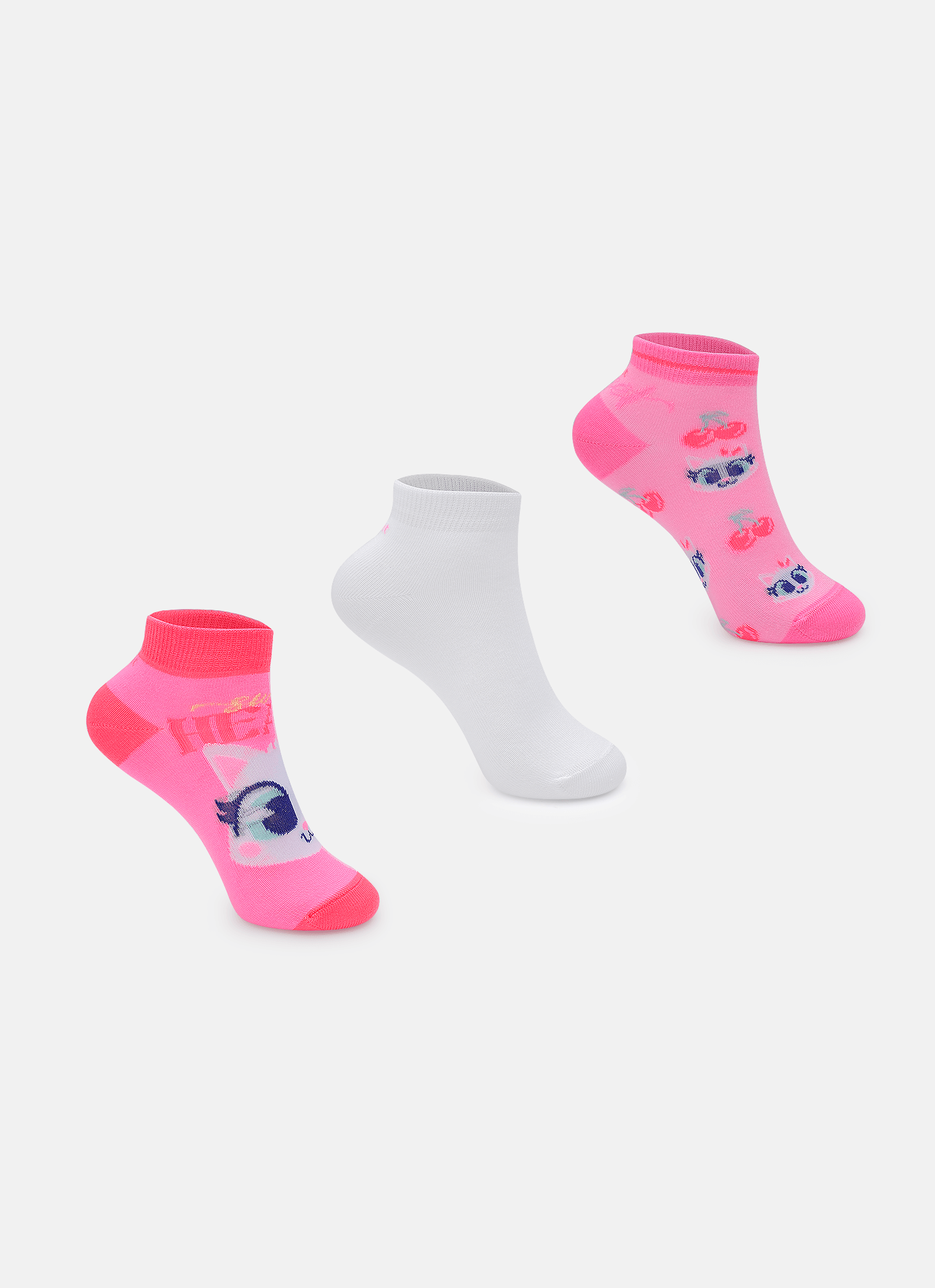 Kit-Com-3-Meias-Cano-Curto-Menina-Gata-Cereja