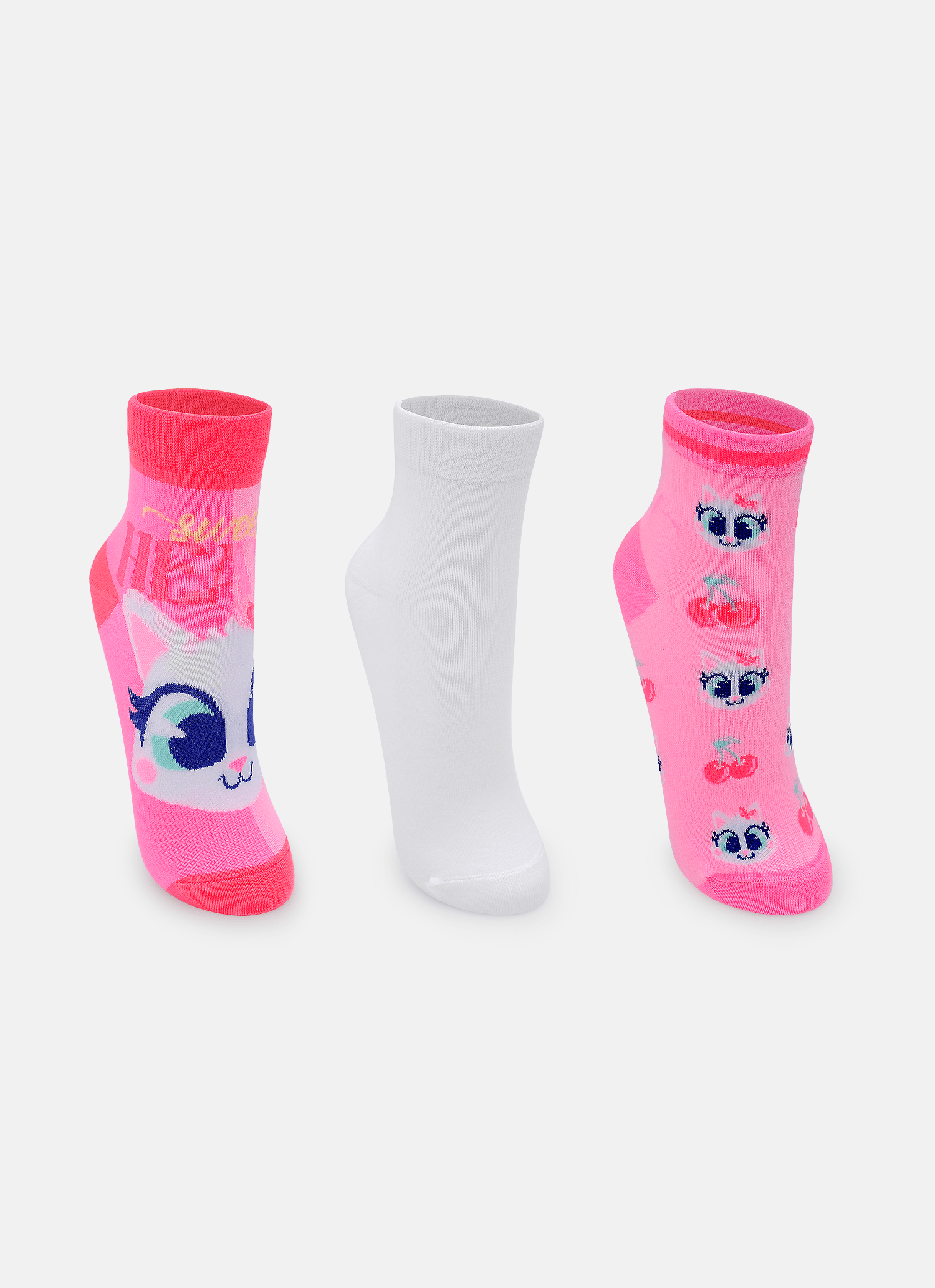 Kit-Com-3-Meias-Cano-Curto-Feminino-Gata-Cereja