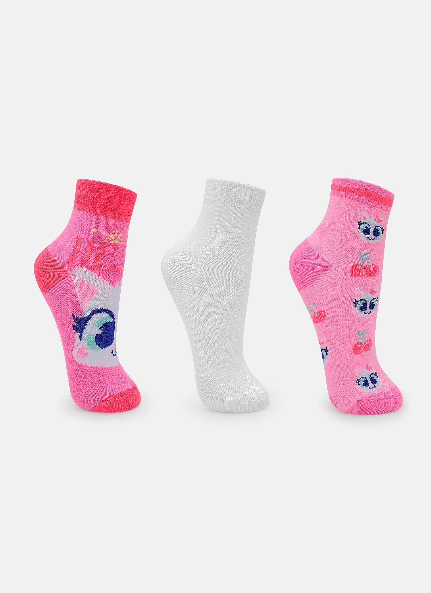 Kit-Com-3-Meias-Cano-Curto-Feminino-Gata-Cereja