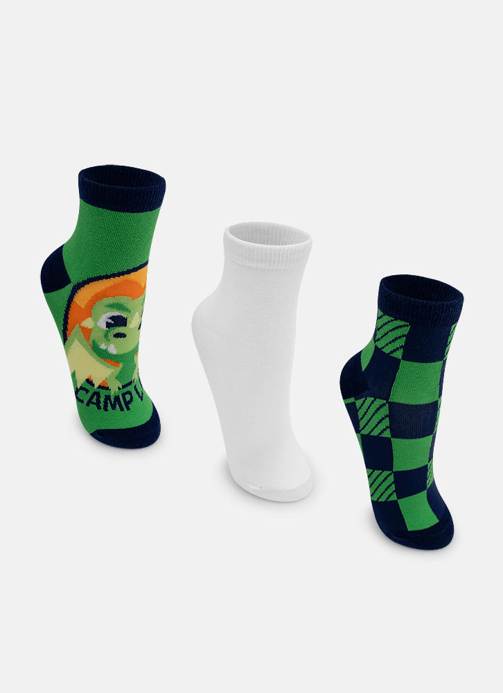 Kit-Com-3-Meias-Cano-Curto-Menino-Teen-Dragao-Camping