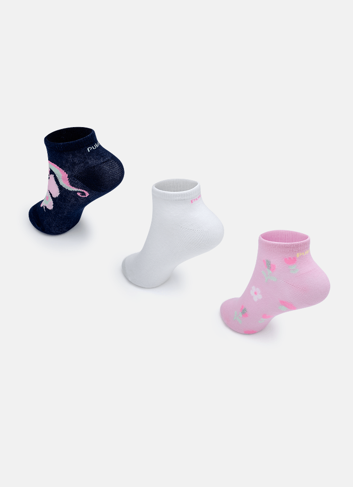 Kit-Com-3-Meias-Cano-Curto-Menina-Unicornio-Encantada