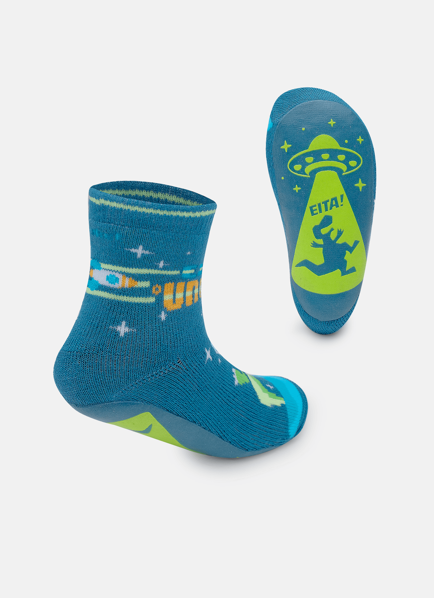 Meia-Soquete-Com-Sola-Emborrachada-Bebe-Menino-Dino-Astronauta