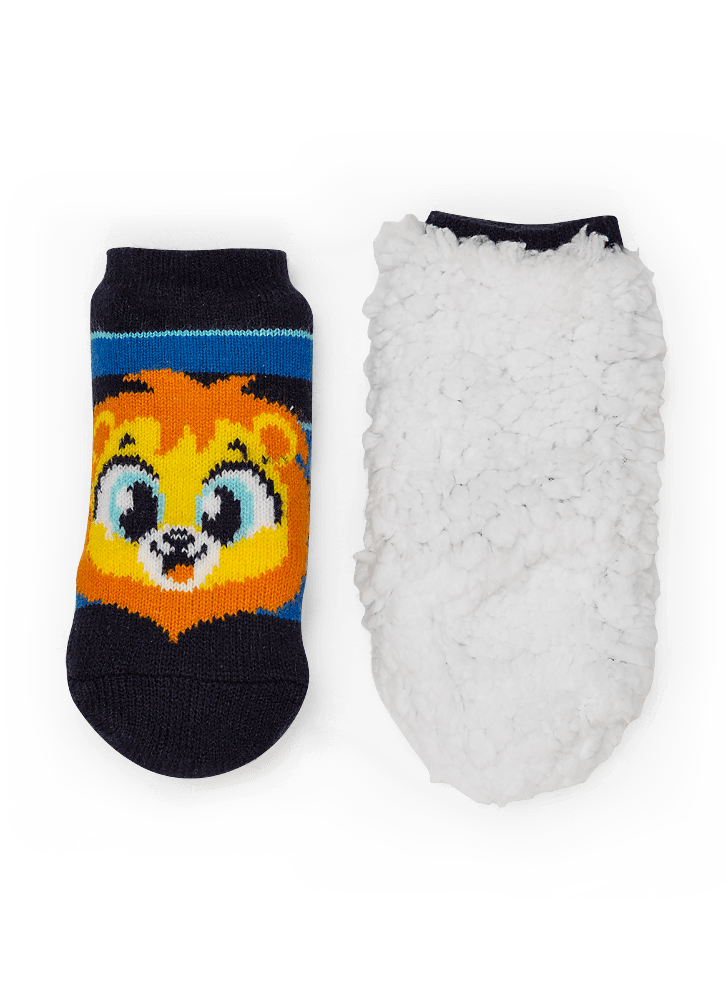 Meia-Botinha-Antiderrapante-Bebe-Tricot-Leao