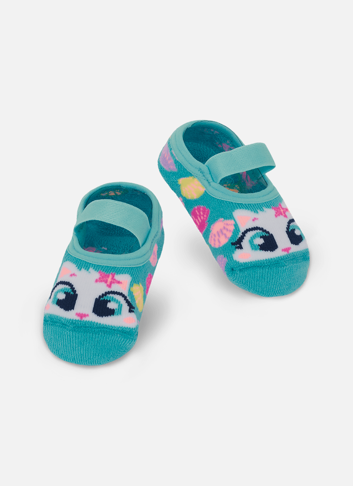 Meia-Sapatilha-Antiderrapante-Bebe-Menina-Gata-Sereia