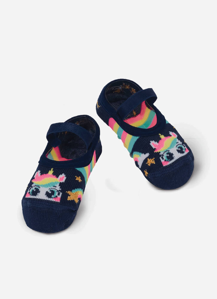 Meia-Sapatilha-Antiderrapante-Bebe-Menina-Unicornio-Arco-iris