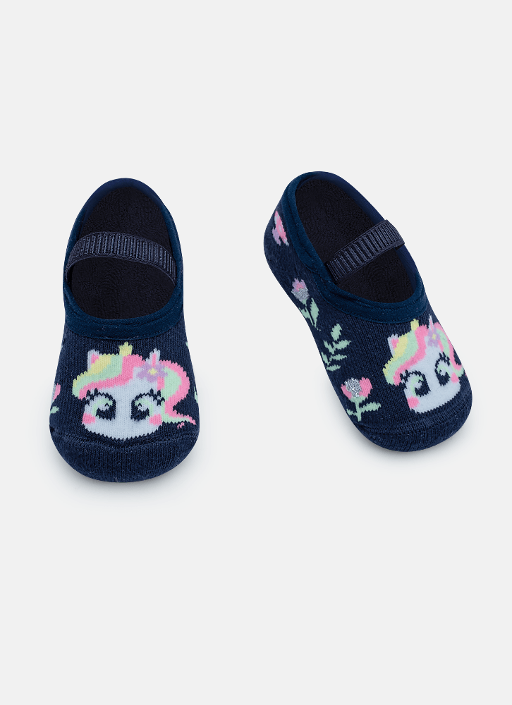 Meia-Sapatilha-Antiderrapante-Bebe-Menina-Unicornio-Encantada
