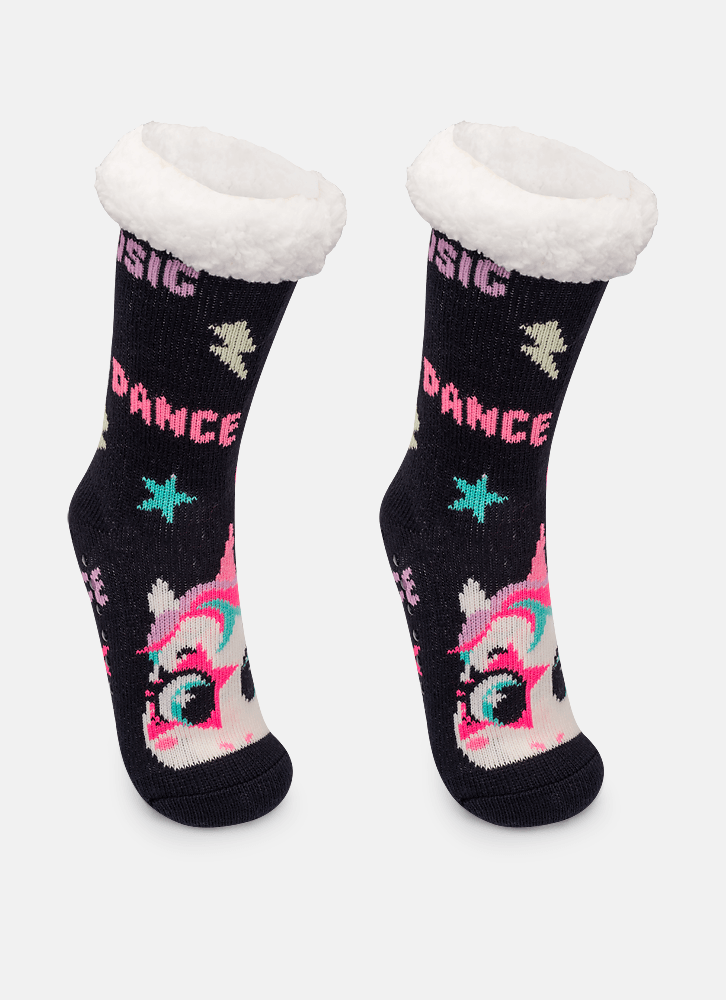 Meia-Botinha-Antiderrapante-Trico-Feminina-Unicornio-Popstar