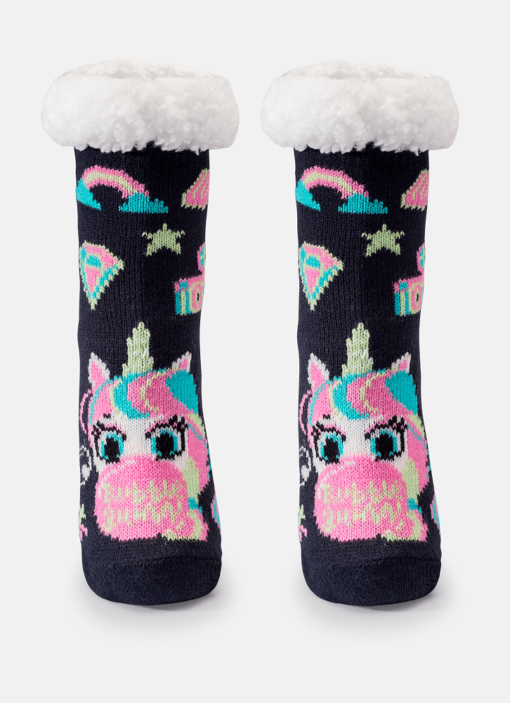 Meia-Botinha-Com-Antiderrapante-Trico-Menina-Unicornio-Shine