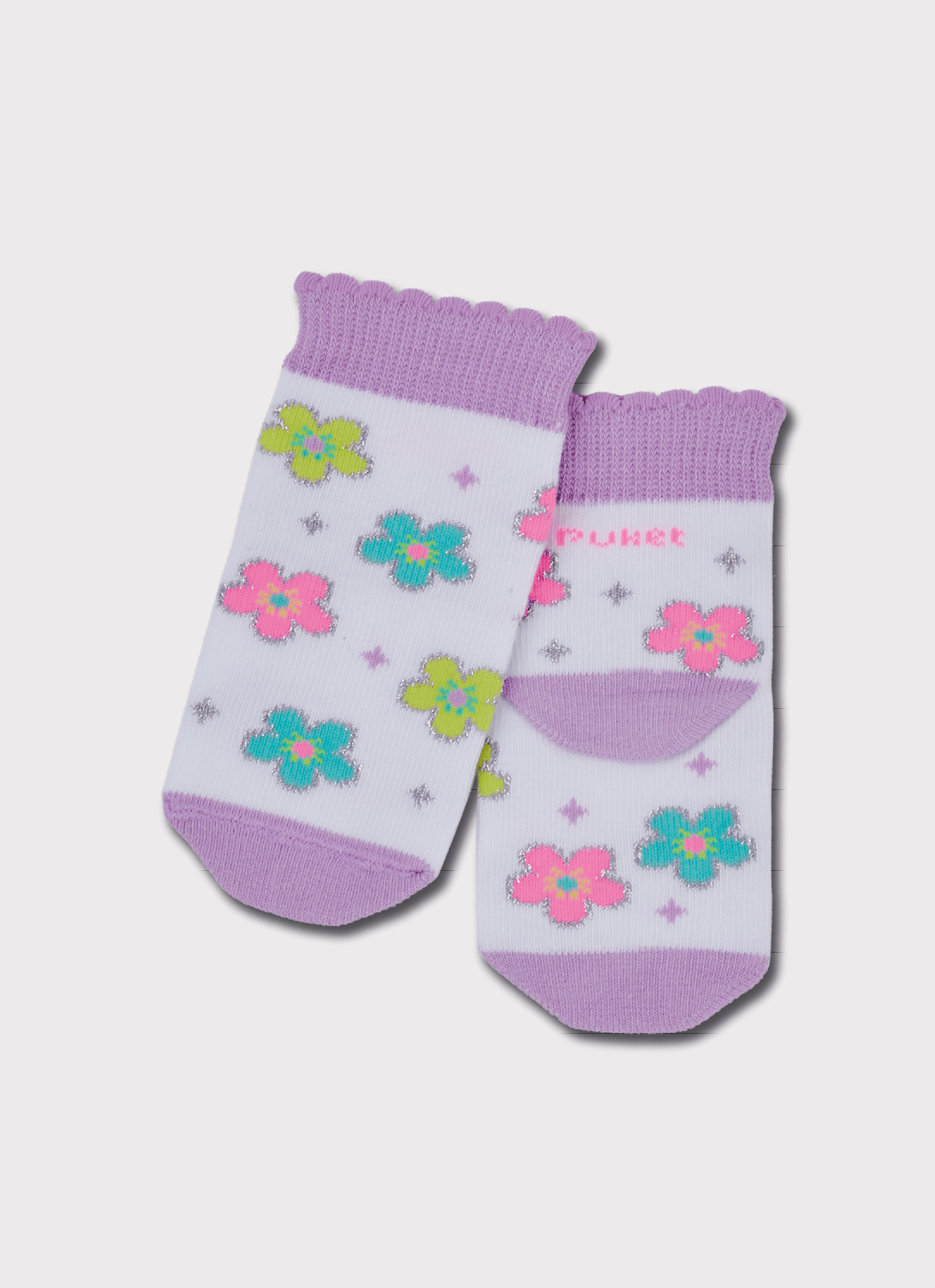 Meia-Cano-Medio-Bebe-Menina-Flores