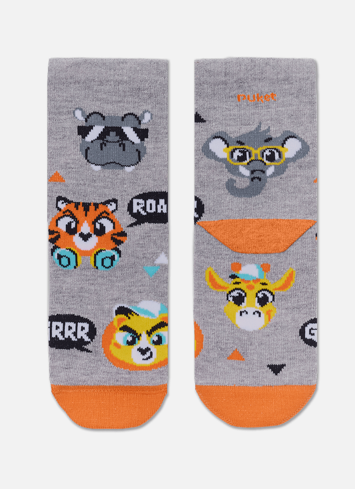Meia-Cano-Medio-Menino-Animais
