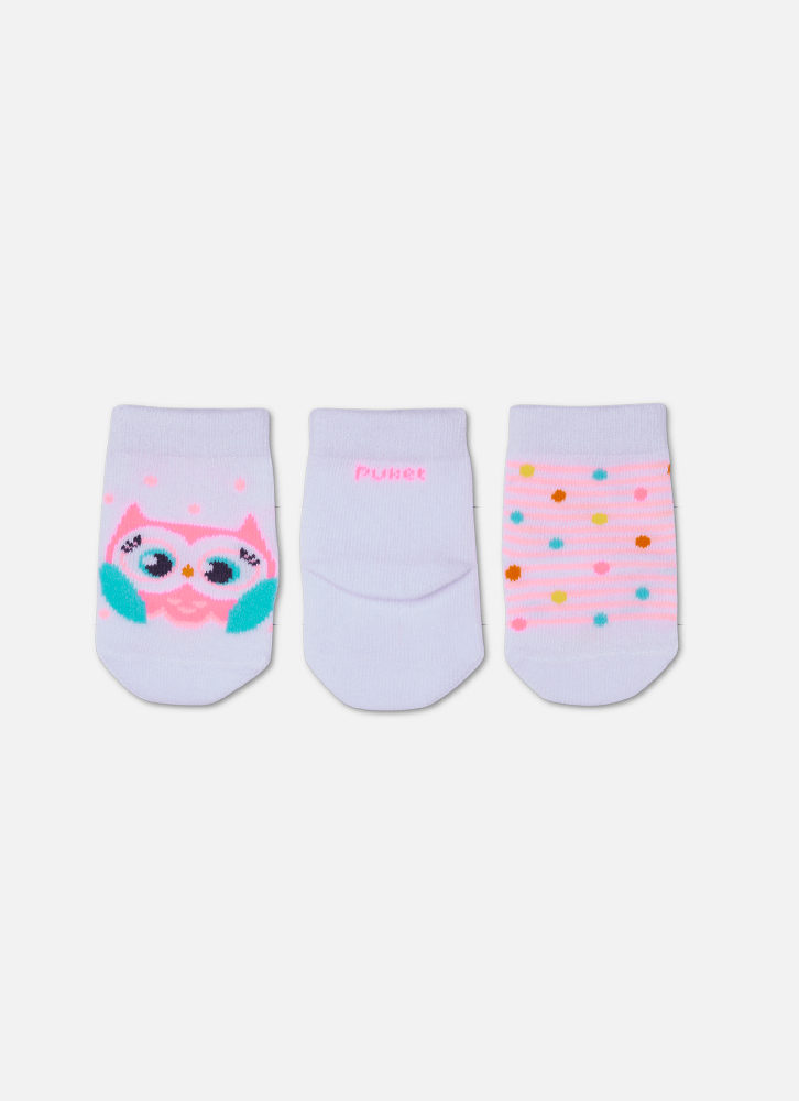 Kit-Com-3-Meias-Cano-Medio-Bebe-Menina-Coruja