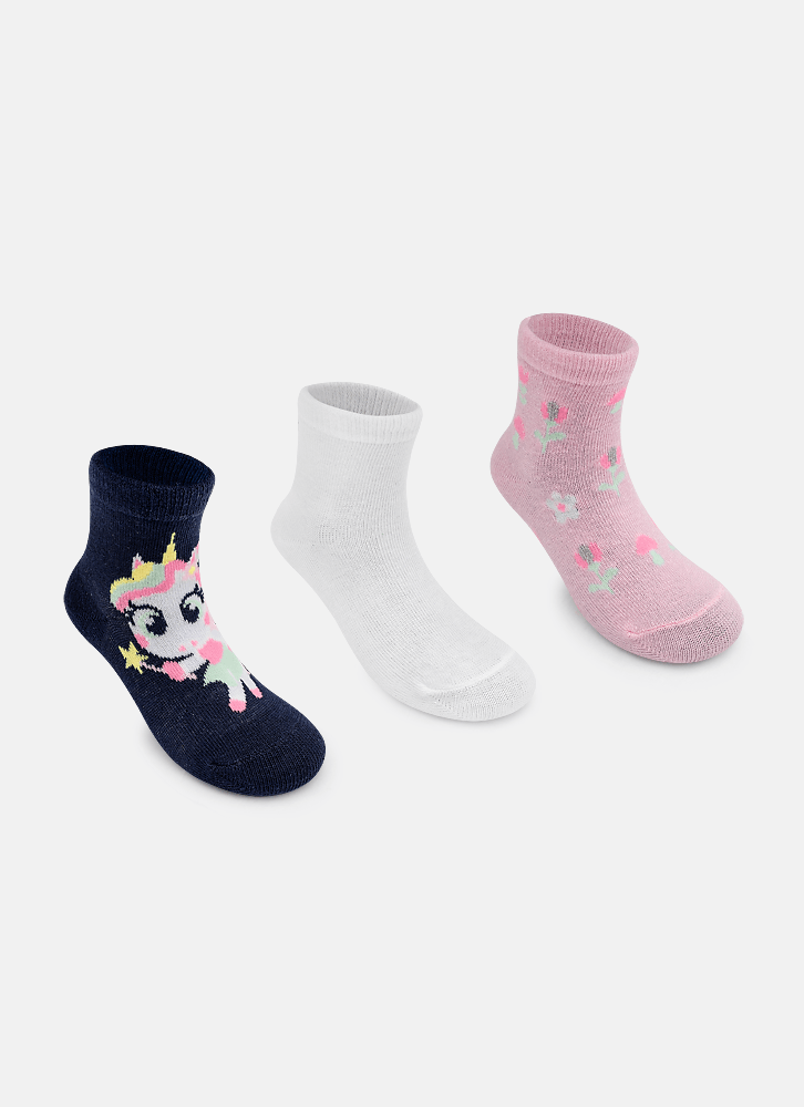 Kit-Com-3-Meias-Cano-Medio-Bebe-Menina-Unicornio-Encantada