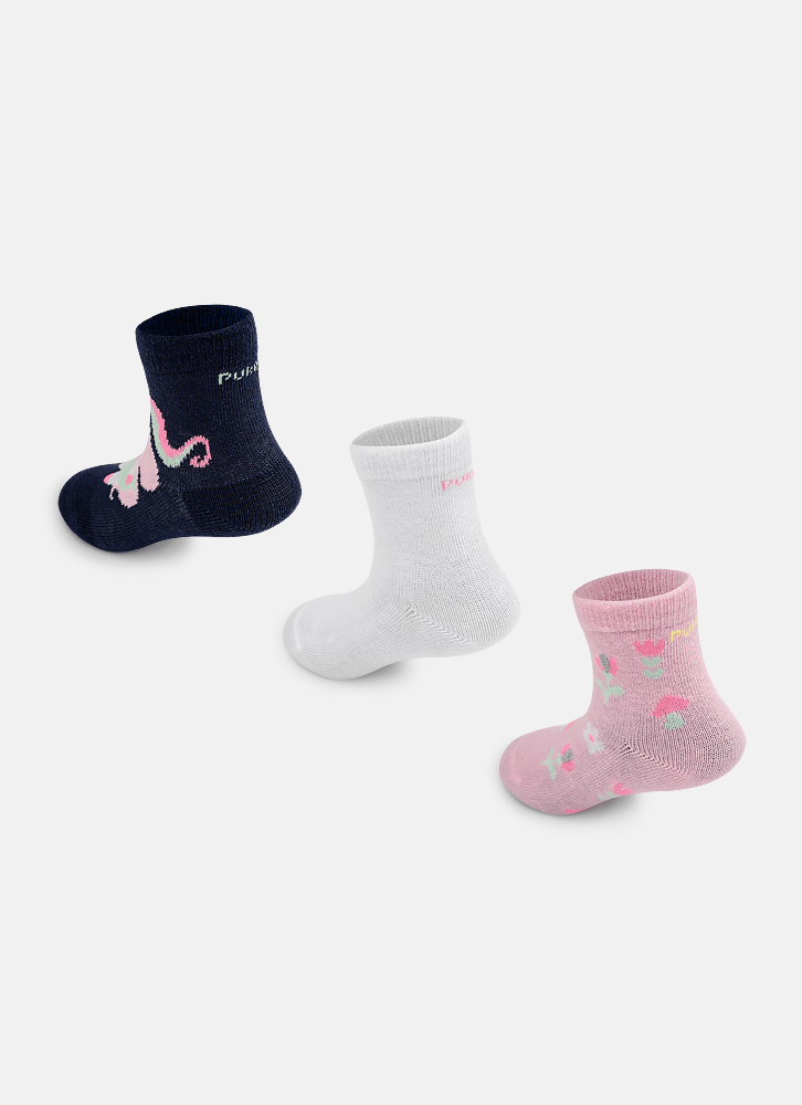 Kit-Com-3-Meias-Cano-Medio-Bebe-Menina-Unicornio-Encantada