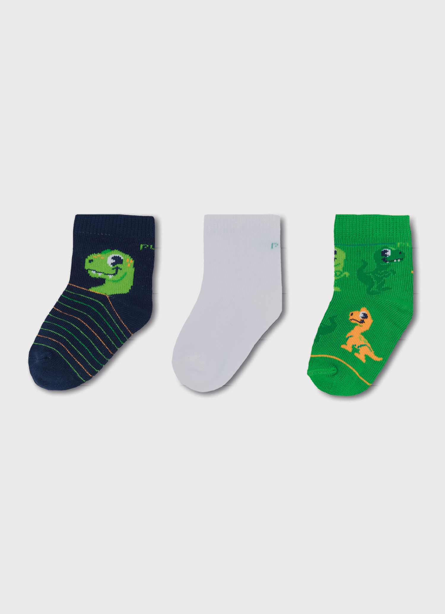 Kit-Com-3-Meias-Cano-Medio-Bebe-Menino-Dinossauro