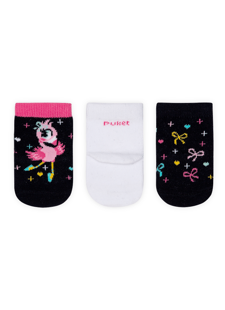 Kit-Com-3-Meias-Cano-Medio-Bebe-Menina-Flamingo
