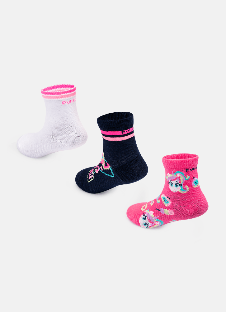 Kit-Com-3-Meias-Cano-Medio-Menina-Unicornio-Kawaii