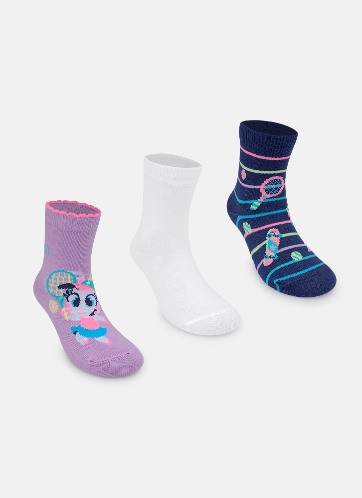 Kit-Com-3-Meias-Cano-Medio-Bebe-Menina-Unicornio-Tenis