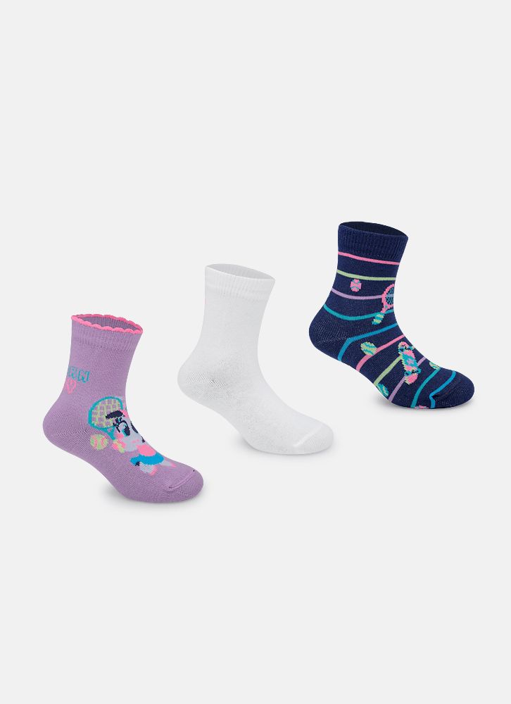 Kit-Com-3-Meias-Cano-Medio-Bebe-Menina-Unicornio-Tenis