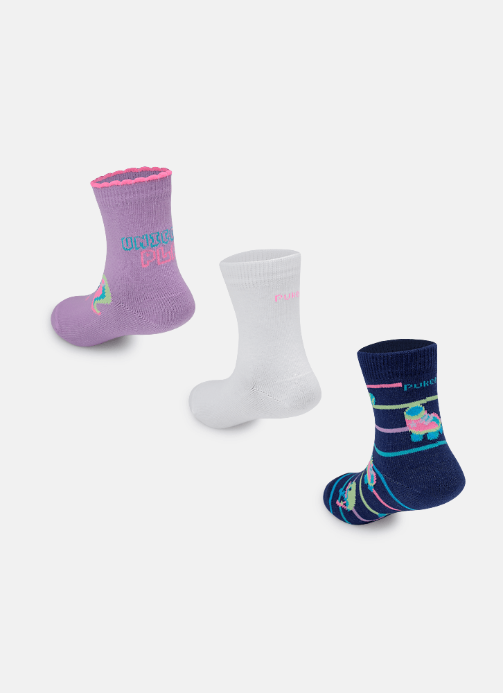 Kit-Com-3-Meias-Cano-Medio-Bebe-Menina-Unicornio-Tenis