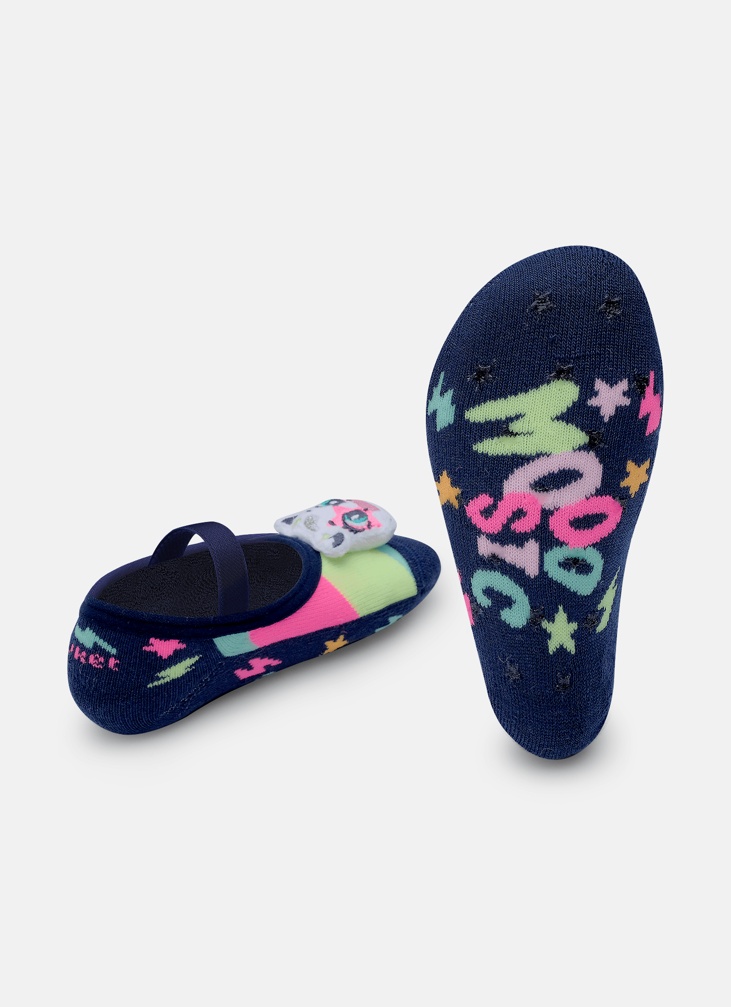 Meia-Sapatilha-Antiderrapante-Com-Aplique-De-Led-Feminina-Vaca-Moosic