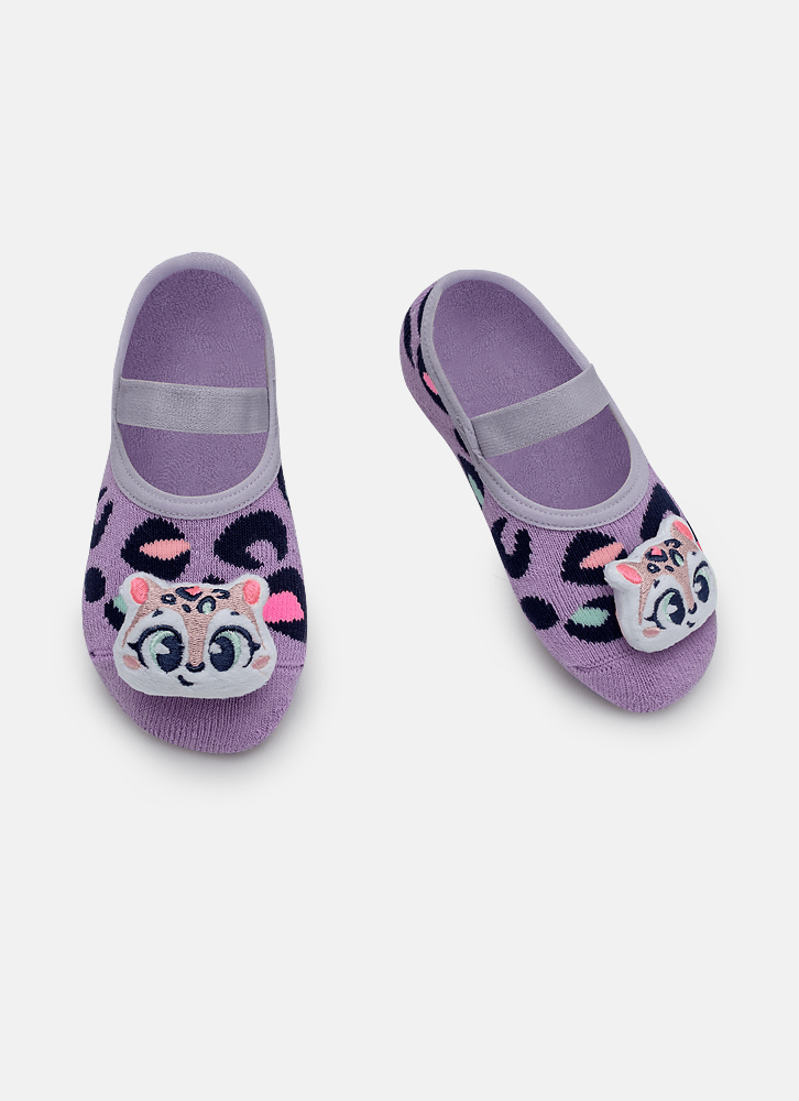 Meia-Sapatilha-Antiderrapante-Com-Aplique-De-Led-Bebe-Menina-Onca-Fantastica
