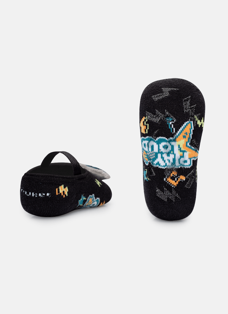 Meia-Sapatilha-Antiderrapante-Com-Aplique-De-Led-Bebe-Menino-Tubarao-Rockstar